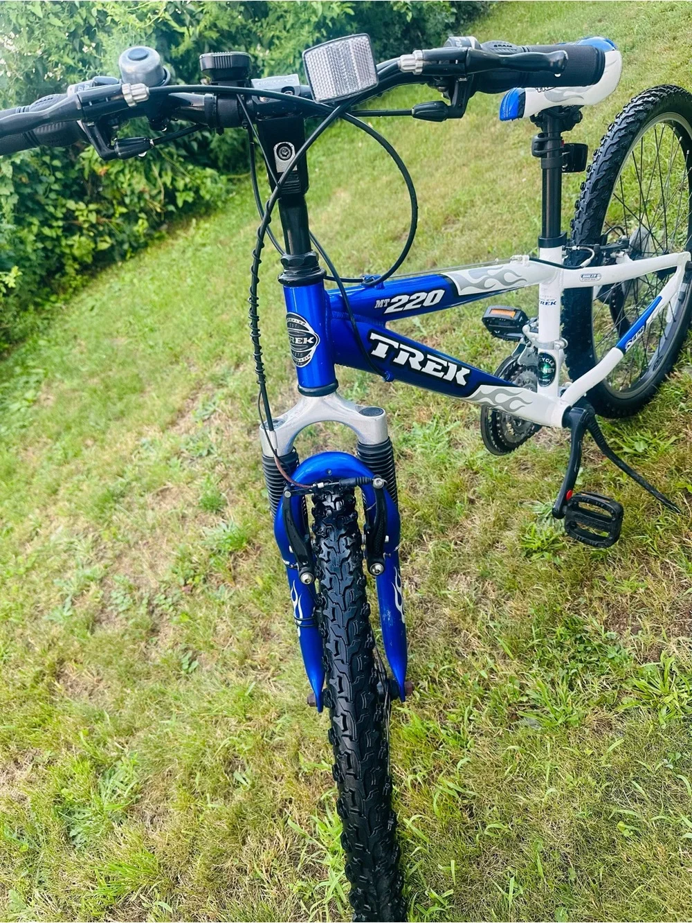Trek Kids Blue and White Youth Mountain Bike - Sturdy Ride for Kids